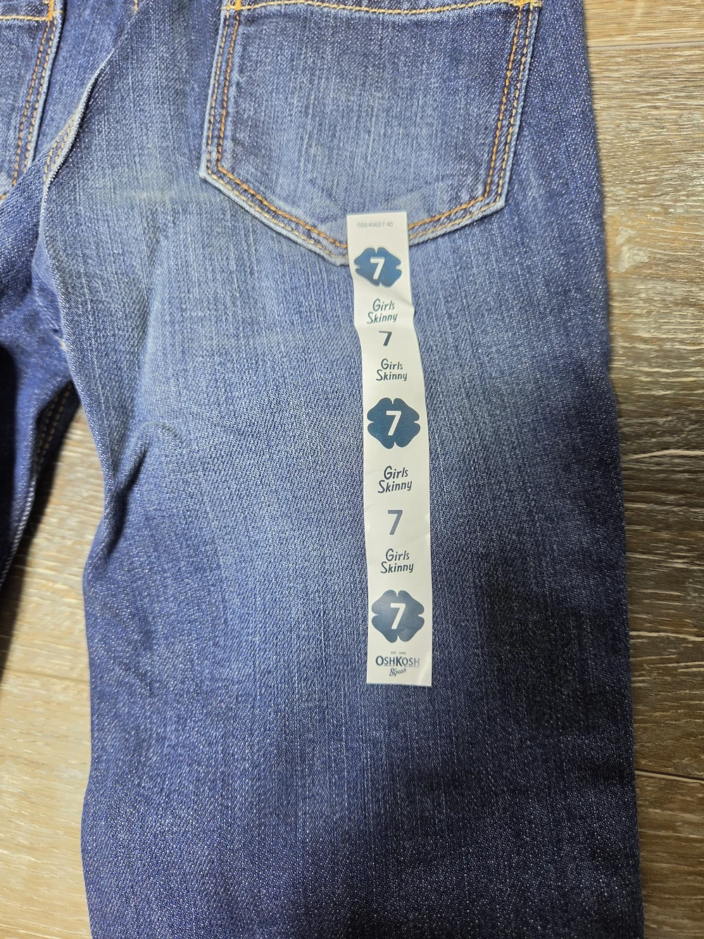 OshKosh B'gosh Skinny Jeans Girls Size 7 Dark Wash Adjustable Waist